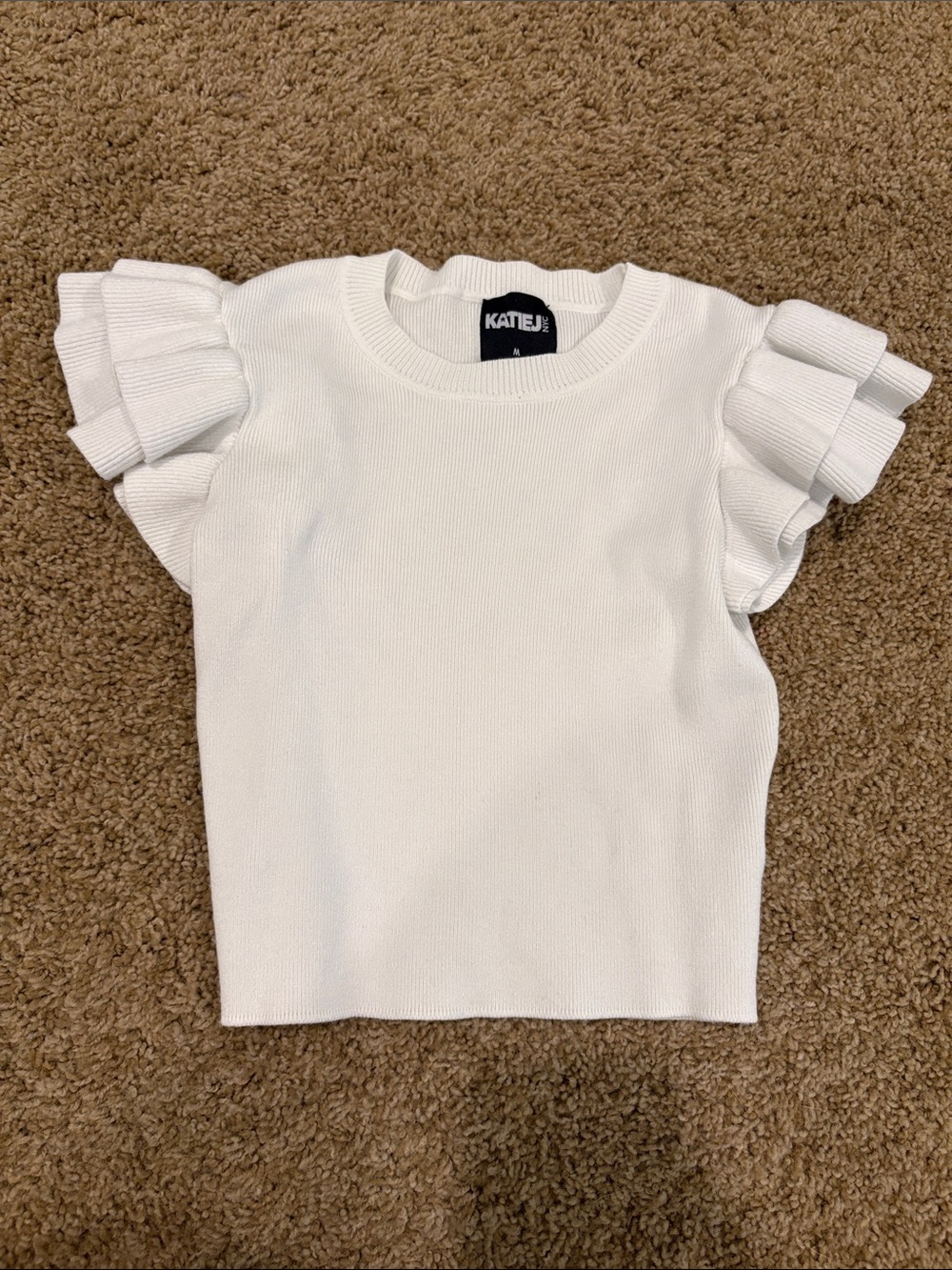 Katie J NYC Ruffle Sleeve Knit Top - Girls